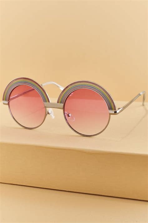 rainbowretro round sunglasses